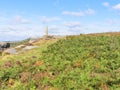 Through ferns and heather to the top of Birchen Edge Royalty Free Stock Photo