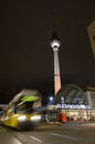 Fernsehturm and tram at alexanderplatz