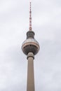 Fernsehturm, the TV tower in Berlin with a silver and gold sphere isolated