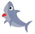 A ferocious cartoon shark with its spiky teeth exposed vector or color illustration Royalty Free Stock Photo