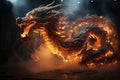 Ferocious fire-breathing dragon, a scary mystical creature, AI Generated