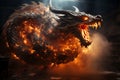 Ferocious fire-breathing dragon, a scary mystical creature, AI Generated