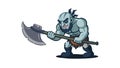 Ferocious Orc Warrior. Fantasy Creature with Axe, Gaming and Mythical Character, vector design Generative AI Royalty Free Stock Photo