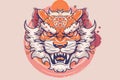Stylized Tiger Head Illustration Royalty Free Stock Photo