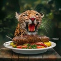 Ferocious wild tiger in nature AI generated