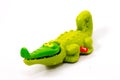 Ferocious young crocodile toy looks realistic