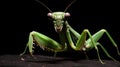 Ferociously Agitated Mantis Displaying Intense Emotions in its Natural Habitat Royalty Free Stock Photo