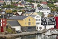 Feroe islands capital, Torshavn. Harbor and antique houses. Streymoy island