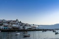 View of the quaint fishing village of Ferragudo on the Algarve coast of Portugal