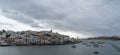 View of the quaint fishing village of Ferragudo on the Algarve coast of Portugal