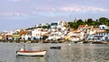 Ferragudo village with fishing boats in Algarve, Portugal Royalty Free Stock Photo