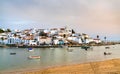 Ferragudo village at sunset. Algarve, Portugal Royalty Free Stock Photo