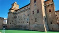 Ferrara Castle in Italy surrounded by water Royalty Free Stock Photo