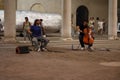 Artists perform in the street. Buskers Festival Royalty Free Stock Photo