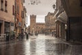 Evocative view of the street that leads to Piazza Trento Trieste in Ferrara 2