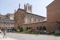 FERRARA, ITALY - June 13, 2017, Ferrara streets with sights and people, church