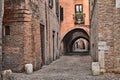 Ferrara, Italy, the medieval alley Via delle Volte