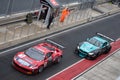 Ferrari 458 and BMW Z4 FIA GT Pit-stop Royalty Free Stock Photo