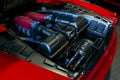 Ferrari Car Engine. Italian sports car.