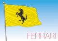 Ferrari cars racing with horse symbol yellow flag Royalty Free Stock Photo