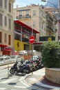 Ferrari cars service garage Monaco Motors in Suffren Reymond street, Monaco, Monte Carlo. Cars for sale outside. July, 2007.