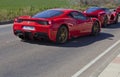 Ferrari cars waiting on line for entry Royalty Free Stock Photo