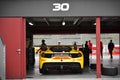 Ferrari 488 Challenge in garage at Ferrari Challenge Asia Pacific Series race on April 15, 2018 in Hampton Downs