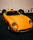 Ferrari Classic Yellow Race Car front view Royalty Free Stock Photo