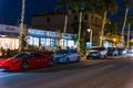 Ferrari 458 coupe Italia parked on 5th avenue at night Royalty Free Stock Photo