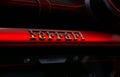 Ferrari Dashboard logo under red light, horizontal, Ferrari Portofino