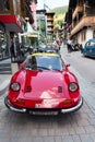 Ferrari Dino oldsmobile vintage veteran cars preparing for Saalbach Classic rally Royalty Free Stock Photo