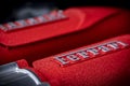 Ferrari engine detail logo Royalty Free Stock Photo