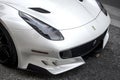 Front view of a white Ferrari F12 TDF Royalty Free Stock Photo