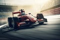 Ferrari F1 on the track. Sport car racing formula one in race track, AI Generated Royalty Free Stock Photo