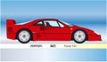 Ferrari F40 vintage super car, vector illustration outlined Royalty Free Stock Photo