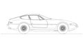 Ferrari 365 GTB4 Daytona silhouette outlined draw Royalty Free Stock Photo