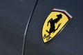 Ferrari logo on gray sport car Royalty Free Stock Photo