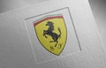 Ferrari logo icon paper texture stamp Royalty Free Stock Photo