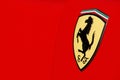 Ferrari logo on red sport car Royalty Free Stock Photo