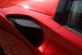 Ferrari modern sport car aerodynamic details of the bodywork, Italy