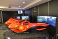 At the Ferrari museum, the room dedicated to driving simulators of a Formula One single-seater
