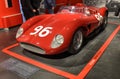 At the Ferrari museum, the 500 TRC. Where TR indicates red tesat, for the red colored engine heads Royalty Free Stock Photo