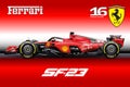 Ferrari SF-23 formula 1, Charles Leclerc number 16, 2023 F1 championship