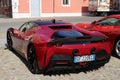 Ferrari SF 90 Stradale model, details, public performance in Modena, Italy