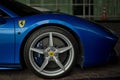 Ferrari 488 spider blue close up