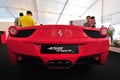 Ferrari 458 Spider convertible sport car on display during Singapore Yacht Show at One Degree 15 Marina Club Sentosa Cove