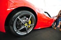 Ferrari 458 Spider convertible sport car on display during Singapore Yacht Show at One Degree 15 Marina Club Sentosa Cove