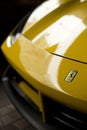 Ferrari 488 spider yellow close up