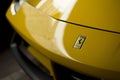 Ferrari 488 spider yellow close up