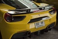 Ferrari 488 spider yellow close up